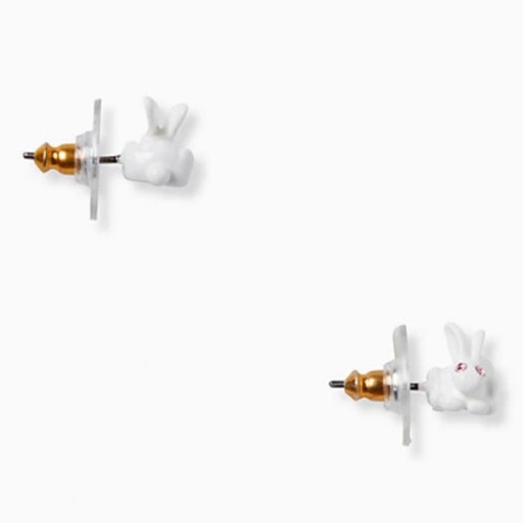 🆕 Kate Spade ♠️ New York Forest Party White Rabbit Stud Earrings NWT New! - Picture 3 of 6